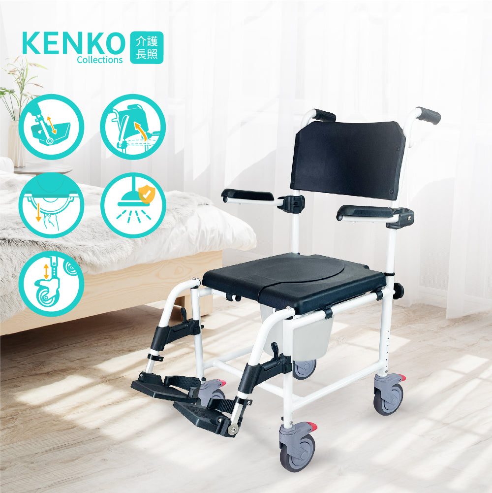 《悅康品家》居家三合一輪椅 5吋輪(輪椅+洗澡椅+便盆椅)