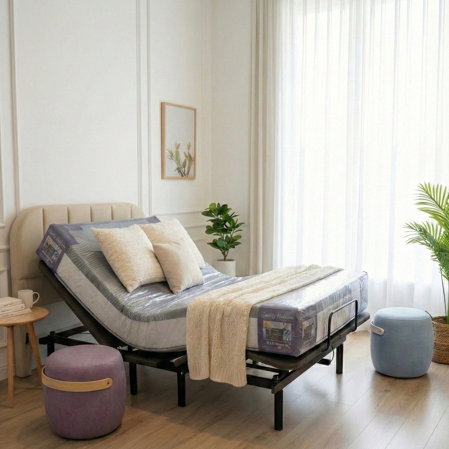 MARU 小電床.摺疊電動床 (贈送1組 歐姆龍 溫周波+2張可提式酒桶椅)