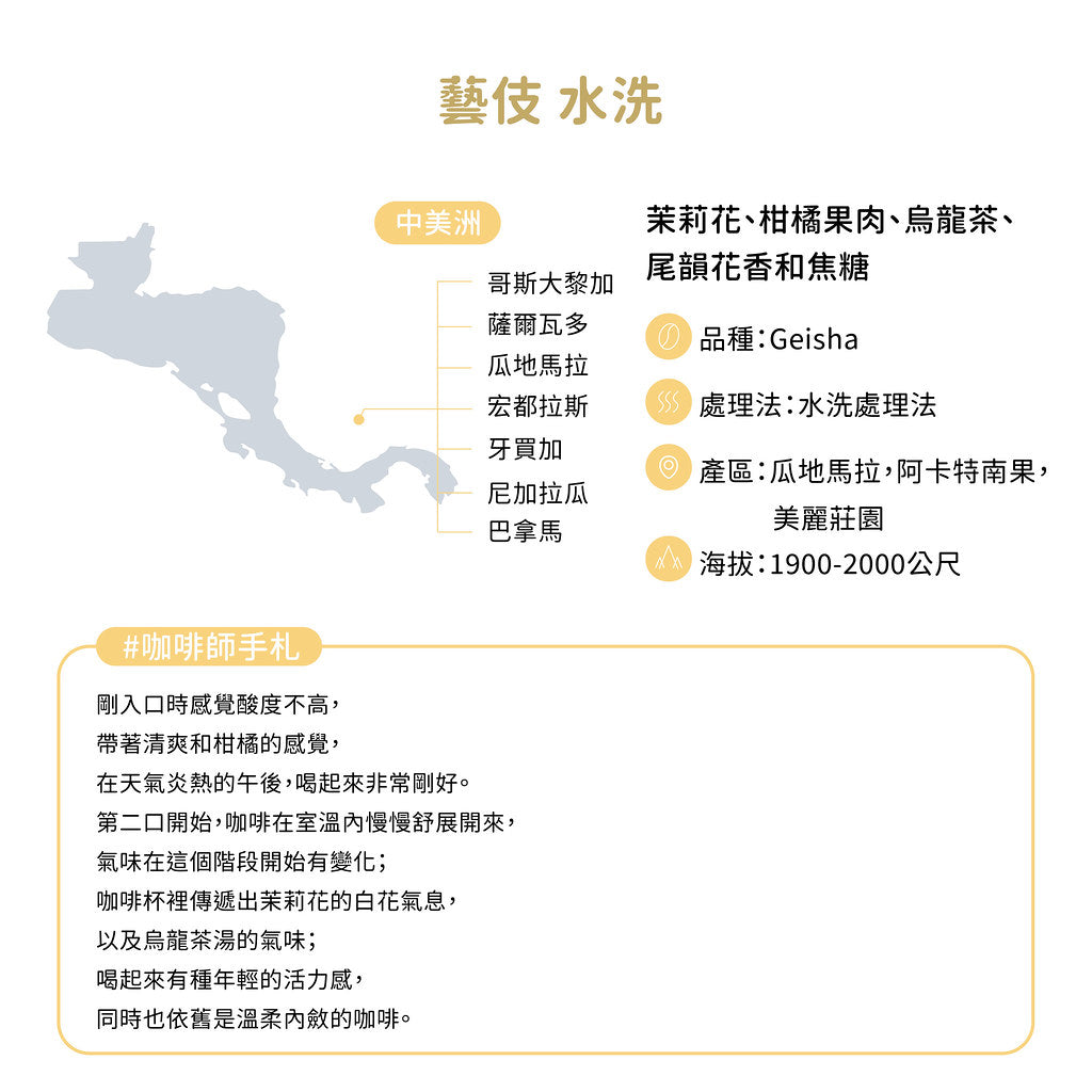 FUN052 瓜地馬拉 美麗莊園 藝伎 水洗 (300g)