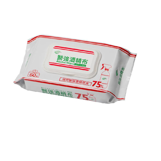 【醫強】75%藥用酒精布(蓋裝加厚) 60片*12包/箱購