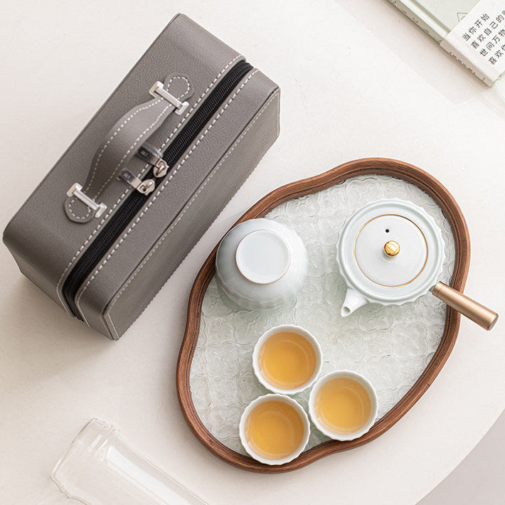 向陽 旅行茶具 青瓷茶壺套裝