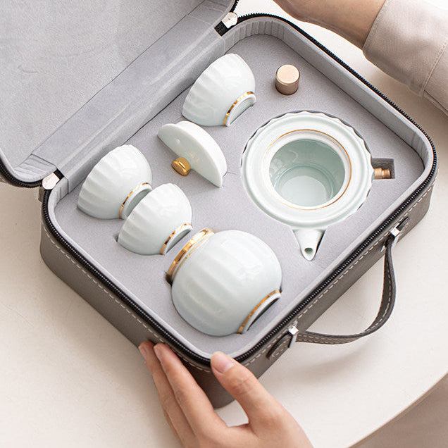 向陽 旅行茶具 青瓷茶壺套裝