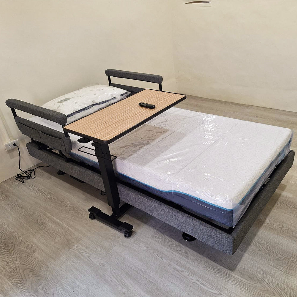 歐式三馬達電動升降床，可拆式扶手