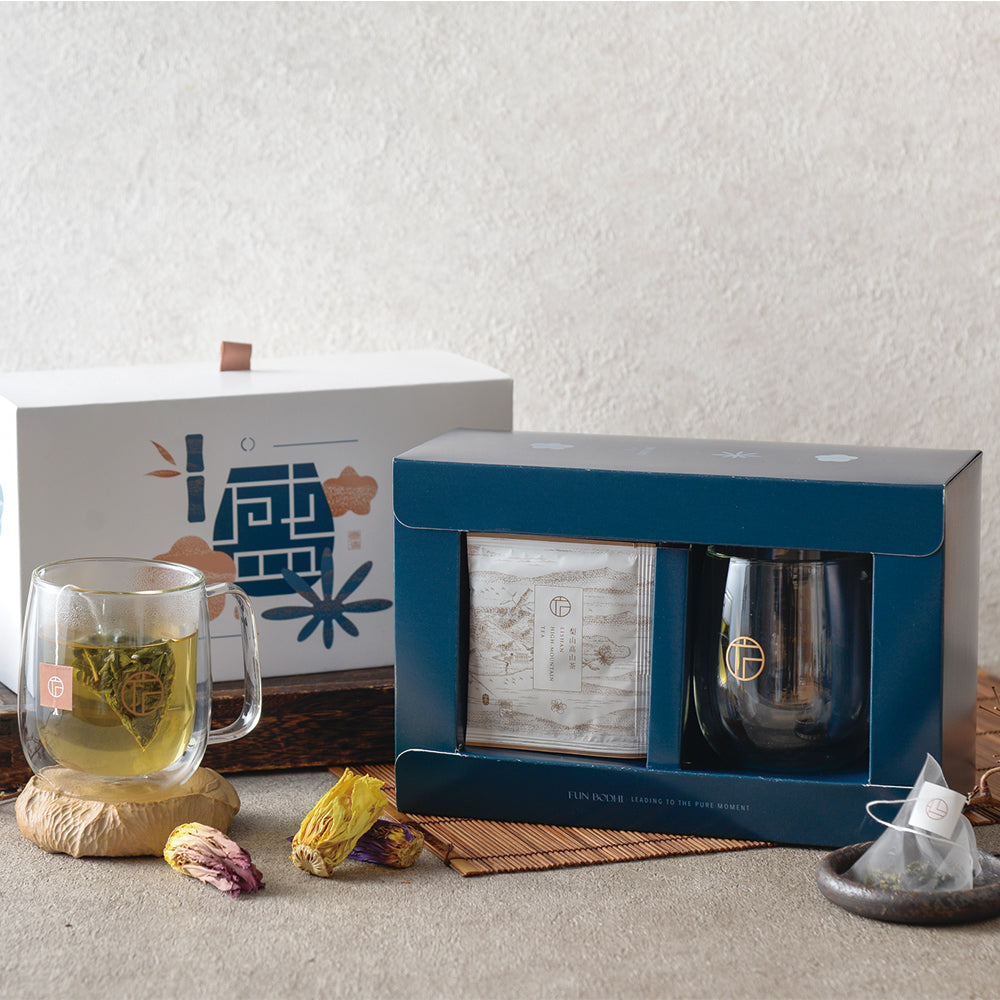 盛系列｜多款高山茶包+雙層玻璃杯 精裝禮盒