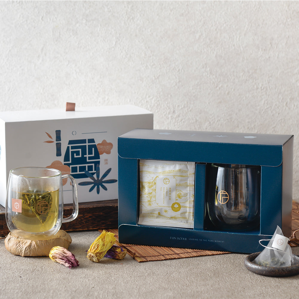 盛系列｜多款高山茶包+雙層玻璃杯 精裝禮盒